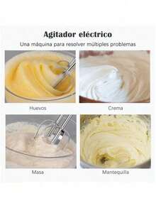 Batidora de Mano Eléctrica, 7 Velocidades, Batidora de Mano Ligera para Hornear Pasteles de CocinaEléctrica, 7 Velocidades, Batidora de Mano Ligera para Hornear Pasteles de Cocina - Blanco - Ver 3