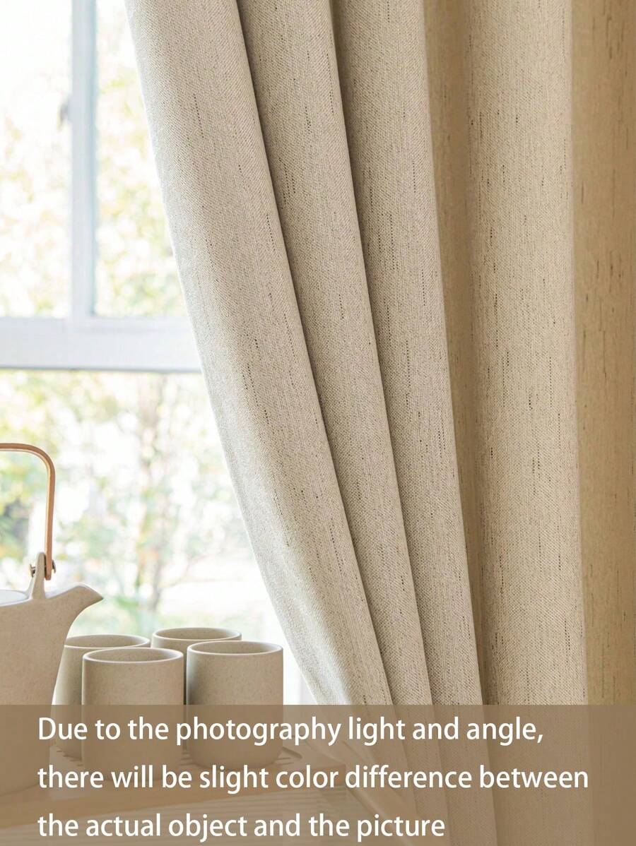 1 buc. Perdele opace cu ochiuri retro franceză, cu aspect simplu de in, pentru sufragerie sau dormitor