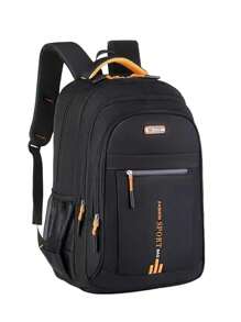 Minimalistischer einfarbiger Rucksack, multifunktionaler College-Stil, Campus-Rucksack, vielseitiger Nylon-Reiserucksack, große Kapazität, Buchstabenbeschriftung, einfache lässige Schultasche, neuer Schulrucksack für Oberschüler mit großer Kapazität, Rucksack für Mittelschüler, Business-Reise-Lässig-Rucksack, Schultasche, Schüler-Lernbedarf, Rucksack für Studenten zum Schulanfang, Schultaschen mit großer Kapazität, Reisetaschen