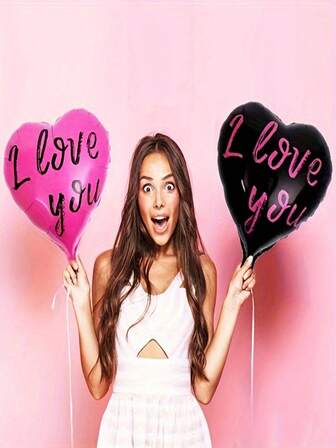 10个心形气球，15英寸/38厘米乳胶心形气球，适用于生日派对装饰、情人节装饰、向伴侣表达爱意、求婚、订婚装饰、婚礼装饰、房间装饰和户外摄影道具。