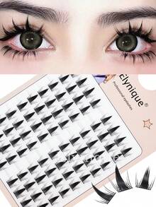 Elynique 80pcs Fluffy Lash Clusters False Eyelashes Natural Soft Manga False Eyelash C Curly Easy To Wear And Paste Enlarged Eyes Lifting Eye Tail Makeup Essential False Eyelash Lash Clusters, Eyelash Clusters, Individual Eyelashes, Lashes, Fake Lashes