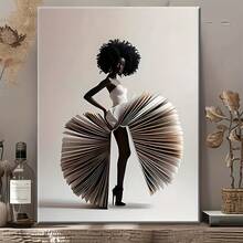 1 Pc 2D Print Canvas Painting,Modern African-American Women's Art Prints - Perfect For Home Decor , Wooden Framed Art,High Quality ,Thickness 2. 25cm/1inch Wall Art Prints Poster Direct Hanging Decor For Home Gifts,Living Room, Bathroom, Bedroom, Kitchen,Bar,Office - 彩色 - 查看 9