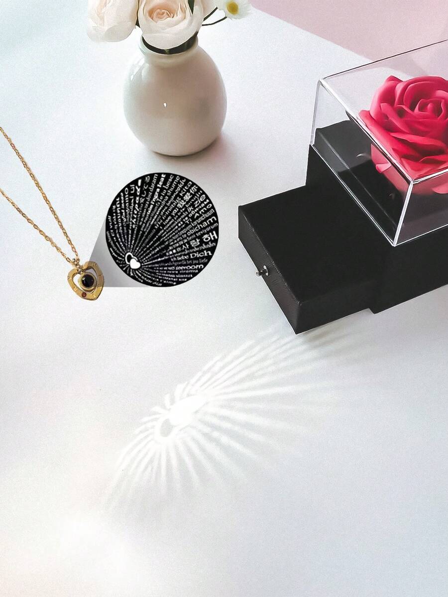 1 件优质永生玫瑰礼盒套装 - 持久保鲜永生玫瑰配“我爱你”项链、可重复使用小手提袋 | 为女性提供的贴心多功能礼物，浪漫与实用的完美融合 | 情人节、周年纪念日、返校节、圣诞节等节日的完美之选