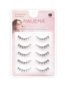 Manga Lashes 5 Pairs Clear Band Natural Look False Eyelashes Makeup Eyelashes For Daily Party Wear, Manga Cosplay Slender Eyelashes - Spiky Manga Lashes - View 5