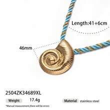 1pc Fashionable Luxury 18K Gold Stainless Steel Sea Conch, Starfish And Sun Pendant Necklace, Versatile Accessory For Women