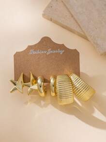 2-18pcs Fashionable & Elegant Starfish & Seashell Elements Women Jewelry Earrings, Suitable For Daily Wear All Year Round