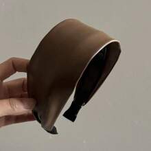1 pieza Diadema vintage coreana versátil de esponja de PU, aro para el cabello de moda, para mujeres, diadema, aro para el cabello