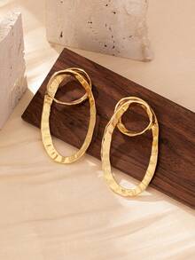 1 对不对称几何耳钉，用途广泛 - 金黃色幾何耳釘 - 查看 10