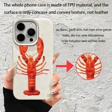 Seafood Theme Lobster Fashion Pattern Personality  Hot-Selling Matte Texture Matte Pattern Mobile Phone Case, Comfortable Grip, Unisex-Suitable For IPhone16/16PRO/16PLUS/16PROMAX/15/15PLUS/15PROMAX/14/14PLUS/14PRO/14PROMAX/13/13PRO/13PROMAX/12/11/Plus/Pro/Max/7/8/SE/XS/XS MAX/7p/8p For Friends, Girlfriends, Boyfriends, Family Members - 彩色 - 查看 6
