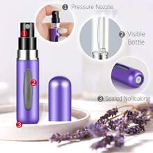 Botella atomizadora de perfume recargable en miniatura, botellas separables portátiles, cajas y dispensadores de spray para viajes y salidas de 5ml/0.2oz (Morado), 10955642