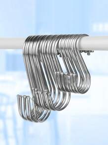 5/10pcs Extra Large Heavy Duty Stainless Steel S-Hooks - Multi-Purpose Hanging Solution For Kitchen, Clothing, Plants, Towels & Garden Tools With Secure Loops