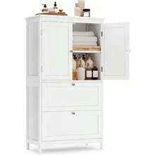 Bathroom Cabinet Bathroom Cabinet Kitchen Cabinet Storage Cabinet With 2 Doors And 2 Drawers Adjustable Shelf 30 X 60 X0 Cm Classic White BBC551P31 - 經典白 - 查看 5