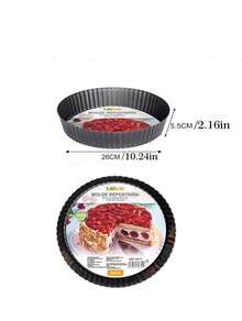 Molde para tartas de manzana antiadherente, fuente para tartas caseras con fondo extraíble y diseño de crisantemo, apto para hornear pizza y pasteles - Acero - Ver 4
