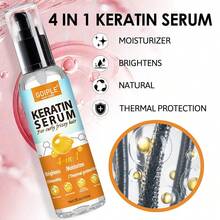 Goiple 3pcs Keratin Serum, Rose Water Spray, Detangler Brush For Frizz Control, Curl Definition, Moisture Boost, Shine Enhancement, Heat Protection, Scalp Soothing, Stylish Hairstyle Creating, Daily Hair Care, Women And Men With Curly, Frizzy, Dry Hair - Hồng / 3 cái - Xem 3
