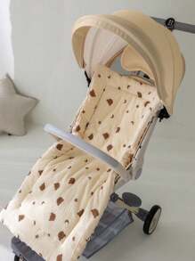 1pc Baby Seat Cushion, Cartoon Animal Print, Double-Sided, One Side Plush Polyester Fabric, Soft & Breathable, Can Be Used As Pillow, Universal Fit