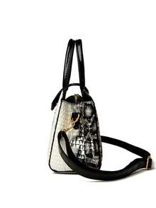 2025新款时尚质感PU奢华亮面手提包，蛇纹设计，大容量托特包/单肩包。适合购物、装钱包，适合年轻女性、大学生、新婚夫妇、白领人士。是办公室、学校、工作、商务、通勤、户外活动、旅行和野餐的理想之选。