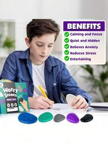 6pcs/Set Sensory Worry Stones: Textured Soft Fidget Toys For Teenager - Calming Stress Relievers For Anxiety, And Students,Fidget Toys,Sensory Toys,Toys,Toys,Sensory Toys,Fidget,Style Random