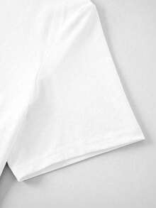 Camiseta de manga corta con estampado de relámpago degradado para hombres, moda para el verano - Blanco - Ver 3