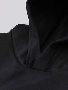 Men's Plain  Sweatshirt And Pants Set, Various Colors, No Print - Black - View 4