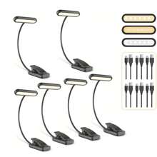 Yogle LED Clip-On Leselicht, 3 Farbtemperatur-Modi und 5 Helligkeitseinstellungen, USB-Aufladung, stufenlos dimmbar mit 360° flexiblem Leseleuchte, tragbare Clip-On Leuchte für Büro, Nachtlektüre
