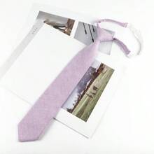 1 pieza Corbata clásica de lino de 6 cm de unicolor para hombre, color macaron