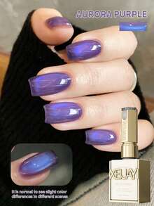 XEIJAYI 1PC Aurora Purple Cat Eye Gel Nail Polish, UV LED Curing, Long-Acting Fast Drying Nail Art Gel - Ideal Gift For Women For Spring And Summer - 紫色 - 查看 1