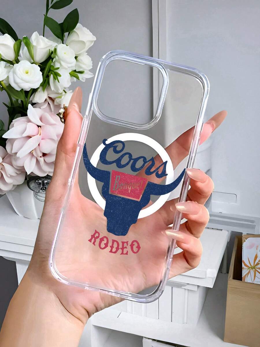 Funda magnética de teléfono premium con estampado de cabeza de toro de vaquero Coors, compatible con iPhone 16e/16/15/14/13/12/11/ProMax/Pro/Plus/XSMax/XS/X, y Galaxy S22/S23/S24/Plus/FE/Ultra. Diseño único de verano para mujeres, transparente, a prueba de golpes, ultra delgado, con protección antiamarillamiento en acrílico + TPU, cubierta trasera dura, accesorios de protección definitiva para teléfonos celulares, regalo para amigos, estético. - transparente - Ver 1