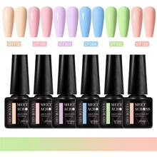 MEET ACROSS 6件套四季通用凝胶指甲油套装，裸色、粉色、红色、闪粉，半永久UV凝胶指甲油套装，适用于美甲，可卸UV/LED光疗，DIY美甲，家用美甲沙龙礼物，女士适用