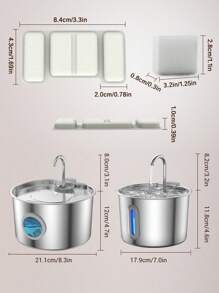 2,2L/74oz, 3,2L/108oz Fonte de Água para Gatos, Fonte de Água Automática de Aço Inoxidável para Animais de Estimação, Adequada para Gatos e Cães, Fonte de Água de Metal para Gatos e Cães, com Janela de Nível de Água, Bomba Ultra-Silenciosa, Fonte de Água para Animais de Estimação, Dispensador de Água Silencioso, Fonte de Água para Gatos, Fácil de Limpar e Instalar, Design de Torneira Bonito, Excelente Sistema de Filtração