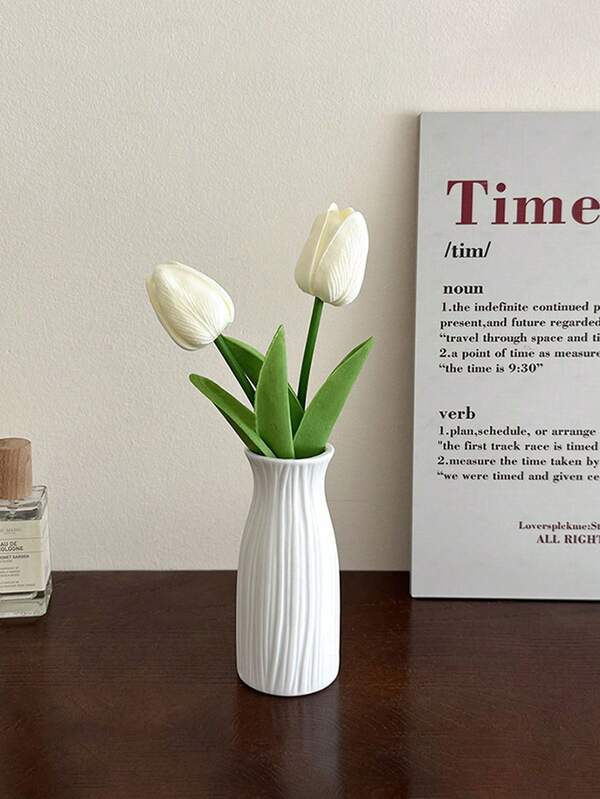 Plastik Vase, stoßfest und unzerbrechlich, einfache Vase, bohemische Heimdekoration, geeignet für Wohnzimmer, Büro, Schlafzimmer, Kamin, Bücherregal und andere florale Hintergrunddekoration, Tischdekoration für Hochzeiten, Blumenvase, Glasvase