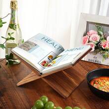 开放式展示架、木制大书架、咖啡桌架、杂志、艺术、烹饪书、圣经等木质画架 - 彩色 - 查看 7