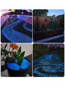 500pcs Glow In The Dark Stones Garden Decor Micro Landscape Aquarium Outdoor Yard Set, 200pcs/100pcs Glow In The Dark Pebbles Filler For Vases, Jars, Garden, Walkway Decoration, DIY Glow Stones