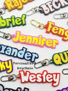 Personalized Heart-Shaped Keychain / Multi-Color Personalized Keychain / Keyring / Luggage Tag / Name Tag - 3D Printed Plastic Keychain, Back To School/Wedding/Bridesmaid Gift