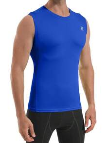 GYHSRunhit Sleeveless Compression Shirt Men Top Athletic Muscle Shirts Men - 寶藍色 - 查看 2