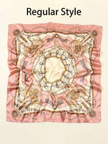 Women Bandana 1pc Women's Light Pink Floral Satin Scarf, Fashionable Outdoor Headband Suitable For Spring/Summer Hair Accessories Autumn Accessories Fall Winter Hair Band For Vacation Outfits Woman,Holiday,Travel,Festival,Birthday - Multicolor - View 9