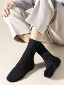 20/5/3/1 Pairs Men's Solid Color Soft Breathable Sports & Casual Mid-Calf Socks, Multi-Pack, All Season