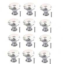 4pcs Diamond Crystal Glass Cabinet Drawer Knobs, Wardrobe Door Hardware - Clear - View 4