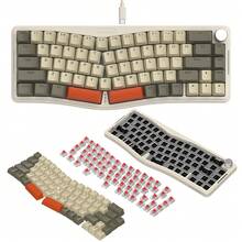 ATTACK SHARK AKS068 Wired Mechanical Gaming Keyboard, 65% Alice Layout, Hot-Swap, Gasket Mount, RGB, VIA Programmable Button, NKRO TKL, Pre-Lubricated Red Linear Switch For PC/Windows - 灰米橘 - 查看 9