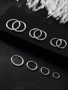 1 Pair S925 Sterling Silver Smooth Hoop Earrings, Women's Mini Elegant Simple Small Earrings, Fresh Elegant Different Rules Ear Clip, Ear Hole Earbone Ring Pure Silver Jewelry Gift