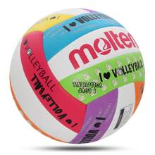 molten كرة طائرة رسمية من لافا المقاس القياسي، لمسة ناعمة، طيران مستقر، مصنوعة من مادة البولي يوريثان، خياطة آلية، مصممة للعب على الشاطئ، مناسبة للبالغين والمراهقين والمبتدئين، رياضات داخلية/خارجية، للتدريب وألعاب الشاطئ (الكرة مشحونة غير منفوخة) - متعدد الألوان - مشاهدة 9