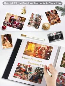 1pc Álbum de Fotos de Lino Autoadhesivo Álbum de Recortes para Fotos de 2x3 4x6 5x7 8x10 Libro de Fotos Regalos de Cumpleaños para Mujeres Mamá - Púrpura-C - Ver 5