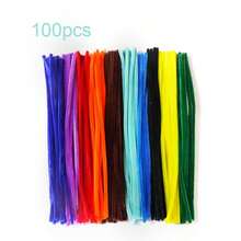 100/200pcs Bulk DIY Chenille Stem/Pipe Cleaner, Comes With Tutorial Video, 62 Colors Fluffy Chenille Craft Supplies For Handmade, Crafts, Art Decoration, Pom Poms