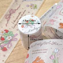 1 件装童话甜心盒系列胶带 PET 材质闪粉砂模切胶带童话人物主题胶带适用于 DIY 工艺品日常剪贴簿学校用品 - 彩色 - 查看 2