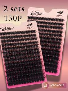 196pcs 150D Mixed Cluster Eyelash Extension 0.07mm Thickness D Curl 10mm-18mm Mixed Natural Style Russian Flat Thick Fluffy Handmade Faux Mink Eyelash Cluster, Suitable For Halloween, Festival, Christmas Makeup, Ideal For Beginnerslash Clusters,Eyelash Clusters,Individual Eyelashes,Lashes,Fake Lashes - DD - View 7