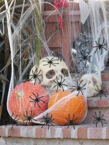 100pcs Halloween Plastic Spiders, Long-Legged Plastic Spider, Small Spider Accessories, Spider Outdoor Decoration, Cake Decoration, Scary Little Spider Prank Props, Halloween Indoor/Outdoor Party Decoration