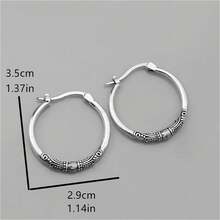 1 对波西米亚复古雕花图案耳环 - 时尚简约设计，适合作为女性礼物、日常佩戴、生日、周年纪念 - 耳環 - 查看 6