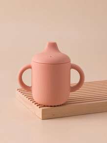 1PC Personalized Customization Name Children Silicone Sippy Cup Portable Water Bottle Kids Feeding Learning Cups Leakproof Toddler Bottles Solid Color Custom Tableware,Halloween Edit,Back To School Fashion,Christmas Gift