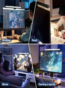 1pc Smart Screen Lamp, Dimmable LED Screen Light Bar, 3-Color Adjustable LED Laptop Screen Lamp, Home/Office Screen Monitor Light Bar - Three Colors Of Light - View 10