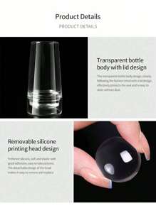 2pcs Transparent Nail Stamping Plates With Scraper - French Nail Jelly Silicone Stamp - Transparent Stamping Head With Scraper, Transfer Tool, Manicure Kit - Nail Stamping Tool Set - Easy To Use And Durable