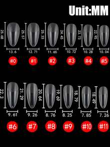 240PCS Almond Soft Gel Nail Tip Medium Size, Semi Matte Full Coverage 12 Size Full Set Of Transparent Nail Preformed Press Fit Nails, Suitable For Women's Nail Extension Art Home And DIY Nail Salon 120/192/360/504/600/720/960/1200 PCS - Clear - View 6